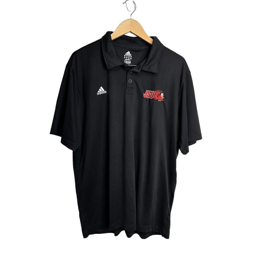 Adidas JSU Football Mens Performance Black Polo Short Sleeve Size XL‎